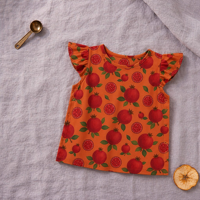 Mimi Baby Jhabla | Pomegranate Crown | Orchard | Bamboo-Cotton, Tagless, 3× Softer | 0-9M
