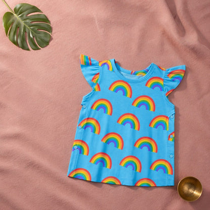 Mimi Baby Jhabla | Rainbow Arc | Monsoon Magic | Bamboo-Cotton, Tagless, 3× Softer | 0-9M