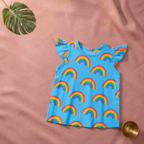 Mimi Baby Jhabla | Rainbow Arc | Monsoon Magic | Bamboo-Cotton, Tagless, 3× Softer | 0-9M