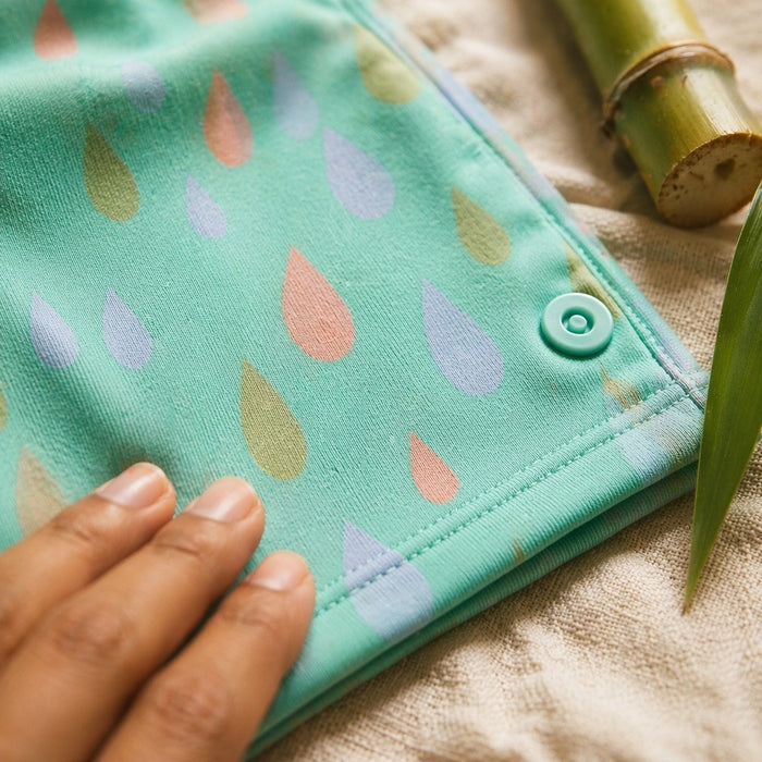 Mimi Baby Jhabla | Raindrop Scatter | Monsoon Magic | Bamboo-Cotton, Tagless, 3× Softer | 0-9M