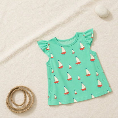Mimi Baby Jhabla | Sailboat | Little Voyager | Bamboo-Cotton, Tagless, 3× Softer | 0-9M