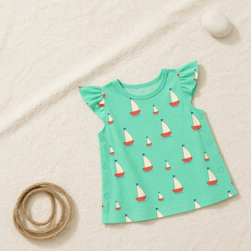 Mimi Baby Jhabla | Sailboat | Little Voyager | Bamboo-Cotton, Tagless, 3× Softer | 0-9M