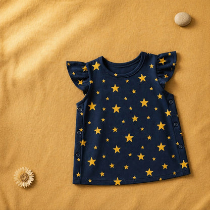 Mimi Baby Jhabla | Scattered Stars | Stardust | Bamboo-Cotton, Tagless, 3× Softer | 0-9M