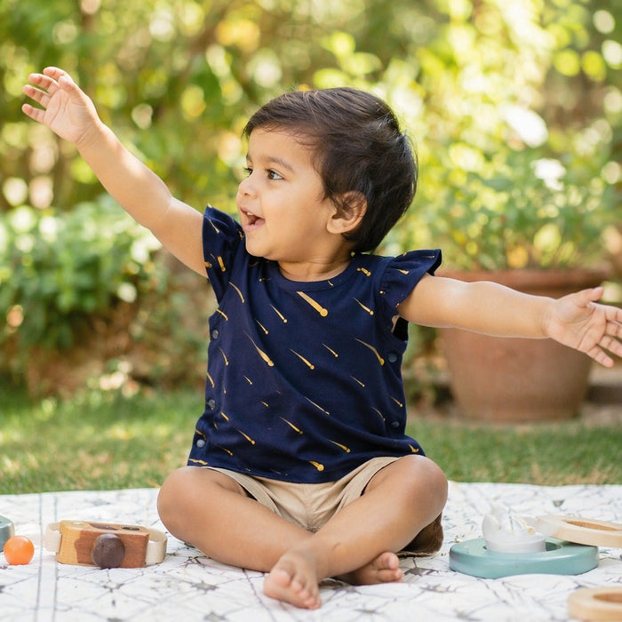 Mimi Baby Jhabla | Shooting Stars | Stardust | Bamboo-Cotton, Tagless, 3× Softer | 0-9M