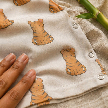 Mimi Baby Jhabla | Tiger Cub | Safari Tales | Bamboo-Cotton, Tagless, 3× Softer | 0-9M