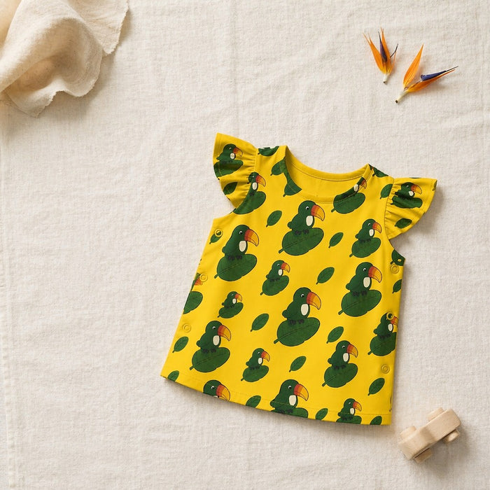 Mimi Baby Jhabla | Toucan & Leaf | Tropicale | Bamboo-Cotton, Tagless, 3× Softer | 0-9M