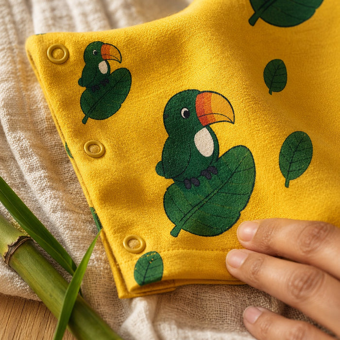 Mimi Baby Jhabla | Toucan & Leaf | Tropicale | Bamboo-Cotton, Tagless, 3× Softer | 0-9M