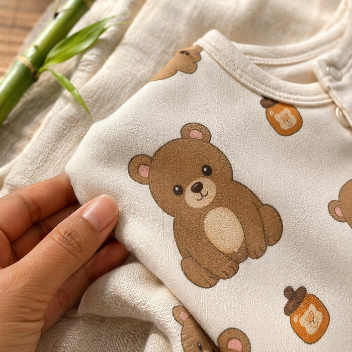 Mimi Baby Romper | Bear Cub | Safari Tales | Bamboo-Cotton, 3× Softer, Tagless | 0-24M