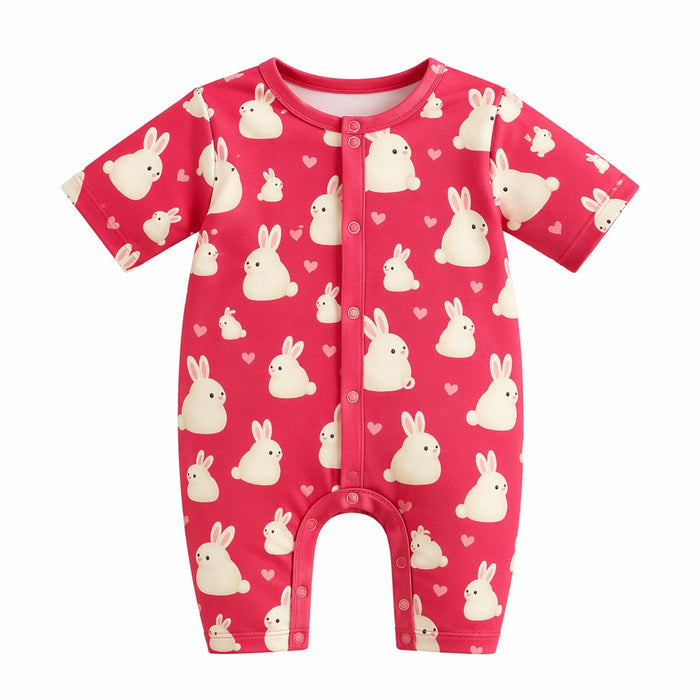 Mimi Baby Romper | Bunny Hop | Blossom | Bamboo-Cotton, 3× Softer, Tagless | 0-24M