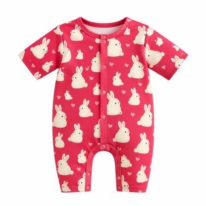 Mimi Baby Romper | Bunny Hop | Blossom | Bamboo-Cotton, 3× Softer, Tagless | 0-24M