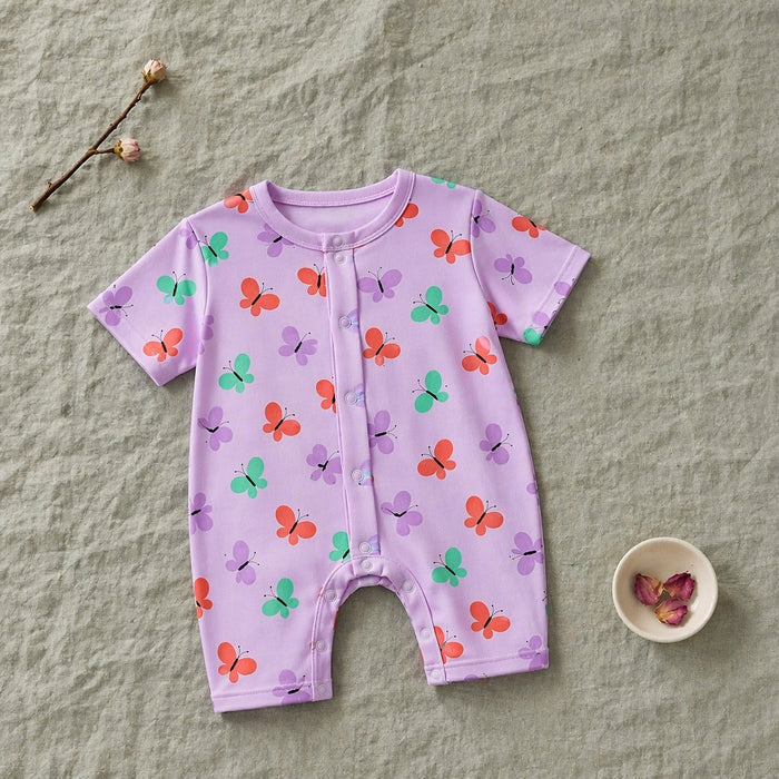 Mimi Baby Romper | Butterfly Garden | Blossom | Bamboo-Cotton, 3× Softer, Tagless | 0-24M