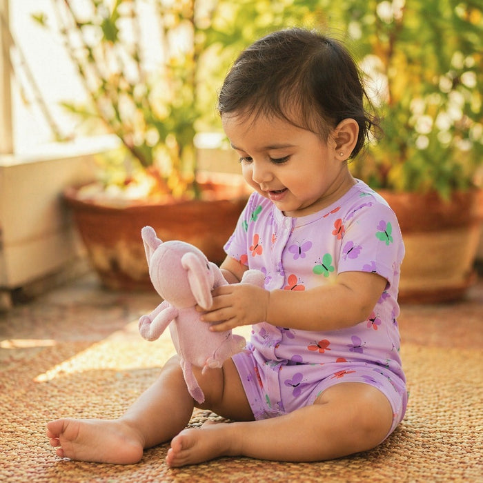 Mimi Baby Romper | Butterfly Garden | Blossom | Bamboo-Cotton, 3× Softer, Tagless | 0-24M