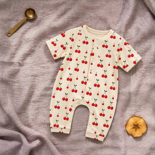 Mimi Baby Romper | Cherry Pair | Orchard | Bamboo-Cotton, 3× Softer, Tagless | 0-24M