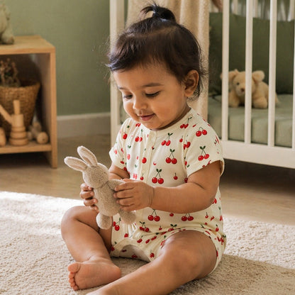 Mimi Baby Romper | Cherry Pair | Orchard | Bamboo-Cotton, 3× Softer, Tagless | 0-24M