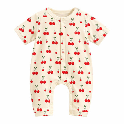 Mimi Baby Romper | Cherry Pair | Orchard | Bamboo-Cotton, 3× Softer, Tagless | 0-24M