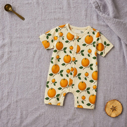 Mimi Baby Romper | Citrus Grove | Orchard | Bamboo-Cotton, 3× Softer, Tagless | 0-24M