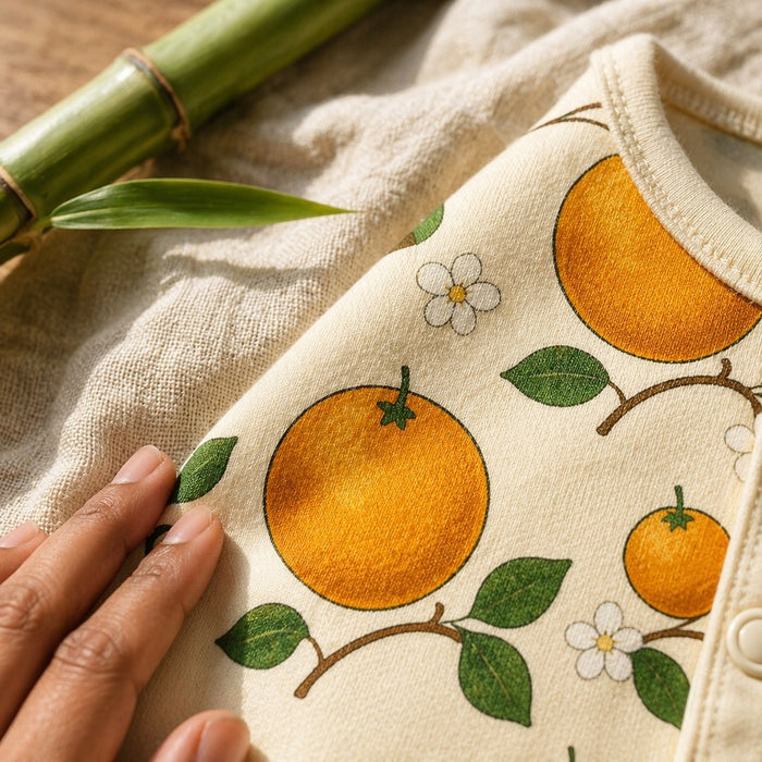 Mimi Baby Romper | Citrus Grove | Orchard | Bamboo-Cotton, 3× Softer, Tagless | 0-24M