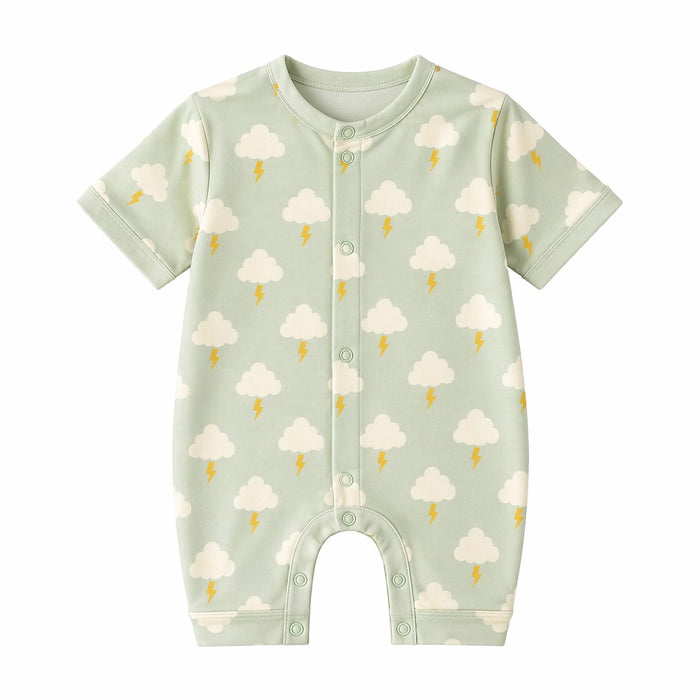 Mimi Baby Romper | Cloud + Lightning | Monsoon Magic | Bamboo-Cotton, 3× Softer, Tagless | 0-24M