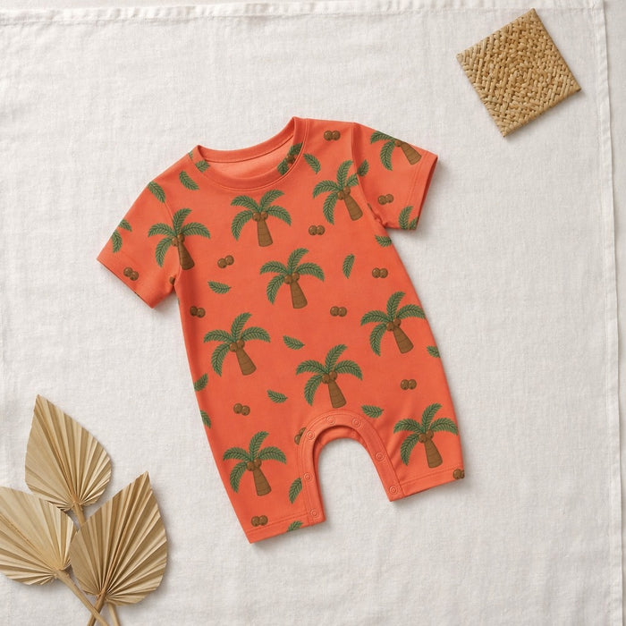 Mimi Baby Romper | Coconut Palm | Tropicale | Bamboo-Cotton, 3× Softer, Tagless | 0-24M