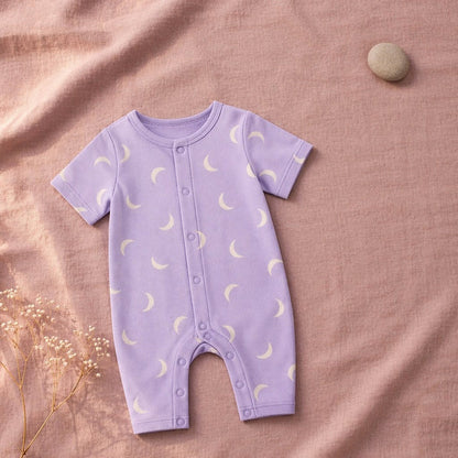 Mimi Baby Romper | Crescent Moon Scatter | Monsoon Magic | Bamboo-Cotton, 3× Softer, Tagless | 0-24M