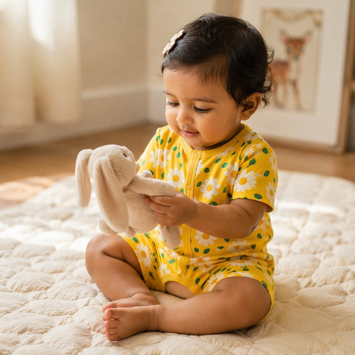 Mimi Baby Romper | Daisy Chain | Blossom | Bamboo-Cotton, 3× Softer, Tagless | 0-24M