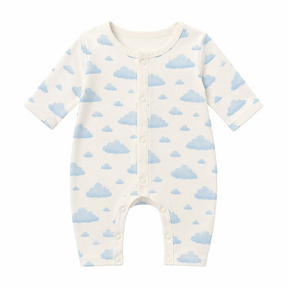 Mimi Baby Romper | Drifting Clouds | Monsoon Magic | Bamboo-Cotton, 3× Softer, Tagless | 0-24M