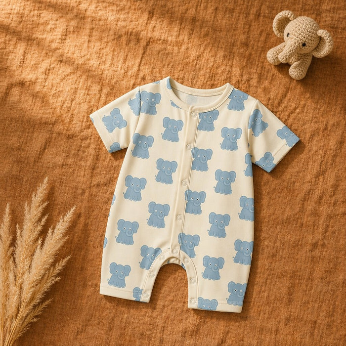 Mimi Baby Romper | Elephant Parade | Safari Tales | Bamboo-Cotton, 3× Softer, Tagless | 0-24M