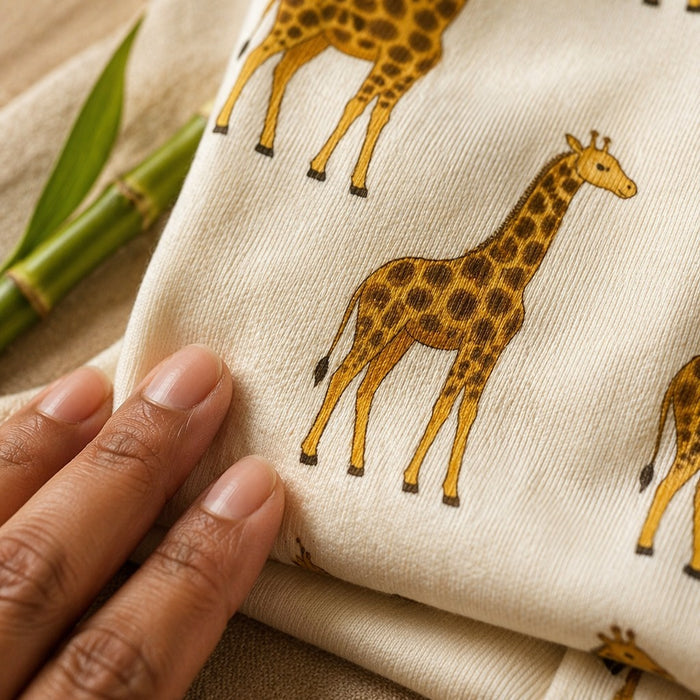Mimi Baby Romper | Giraffe Royale | Safari Tales | Bamboo-Cotton, 3× Softer, Tagless | 0-24M