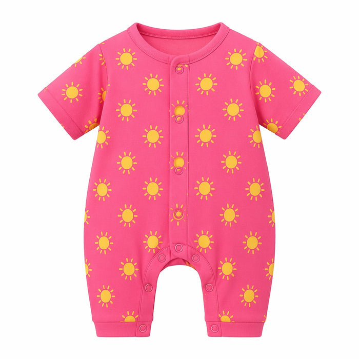 Mimi Baby Romper | Golden Sun | Monsoon Magic | Bamboo-Cotton, 3× Softer, Tagless | 0-24M