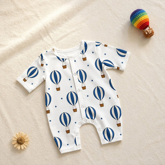 Mimi Baby Romper | Hot Air Balloon | Little Voyager | Bamboo-Cotton, 3× Softer, Tagless | 0-24M