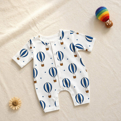 Mimi Baby Romper | Hot Air Balloon | Little Voyager | Bamboo-Cotton, 3× Softer, Tagless | 0-24M