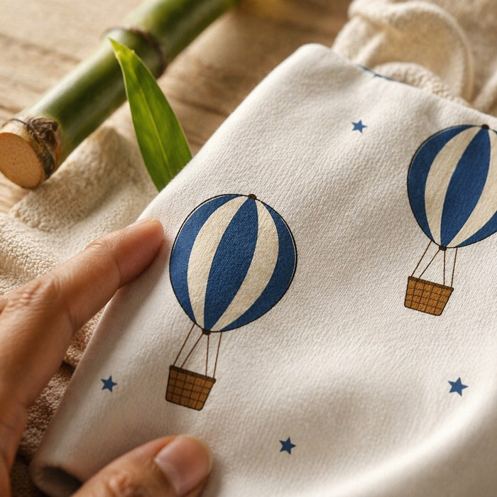 Mimi Baby Romper | Hot Air Balloon | Little Voyager | Bamboo-Cotton, 3× Softer, Tagless | 0-24M