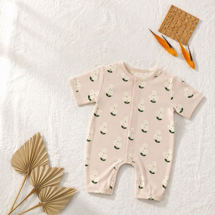 Mimi Baby Romper | Jasmine Bunch | Tropicale | Bamboo-Cotton, 3× Softer, Tagless | 0-24M
