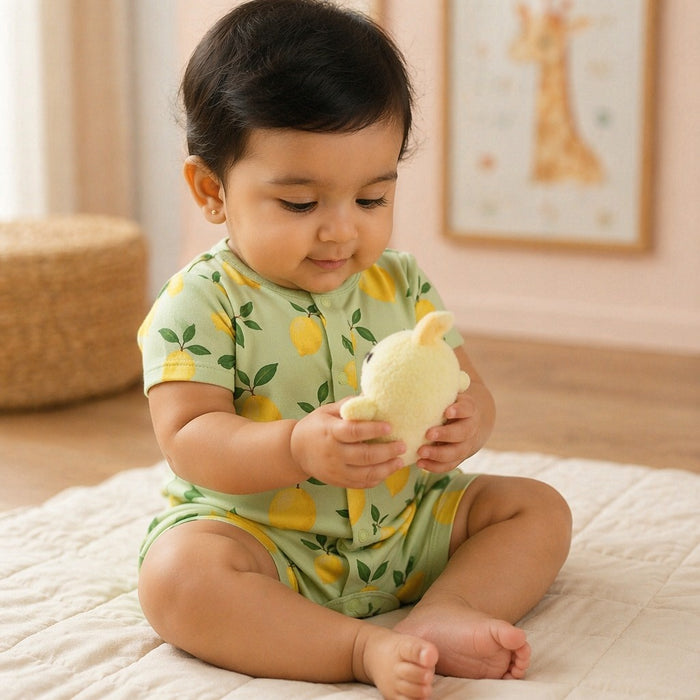 Mimi Baby Romper | Lemon Branch | Orchard | Bamboo-Cotton, 3× Softer, Tagless | 0-24M