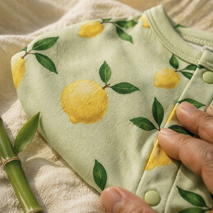 Mimi Baby Romper | Lemon Branch | Orchard | Bamboo-Cotton, 3× Softer, Tagless | 0-24M