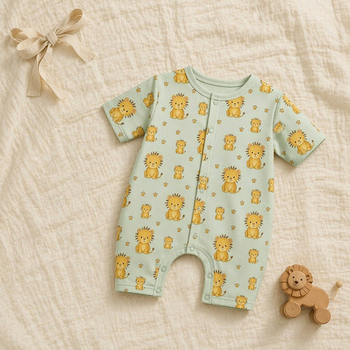 Mimi Baby Romper | Lion Cub | Safari Tales | Bamboo-Cotton, 3× Softer, Tagless | 0-24M