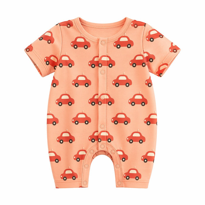 Mimi Baby Romper | Little Car | Little Voyager | Bamboo-Cotton, 3× Softer, Tagless | 0-24M
