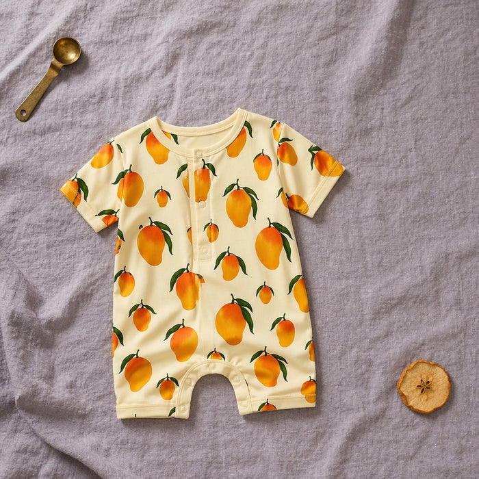 Mimi Baby Romper | Mango Grove | Orchard | Bamboo-Cotton, 3× Softer, Tagless | 0-24M