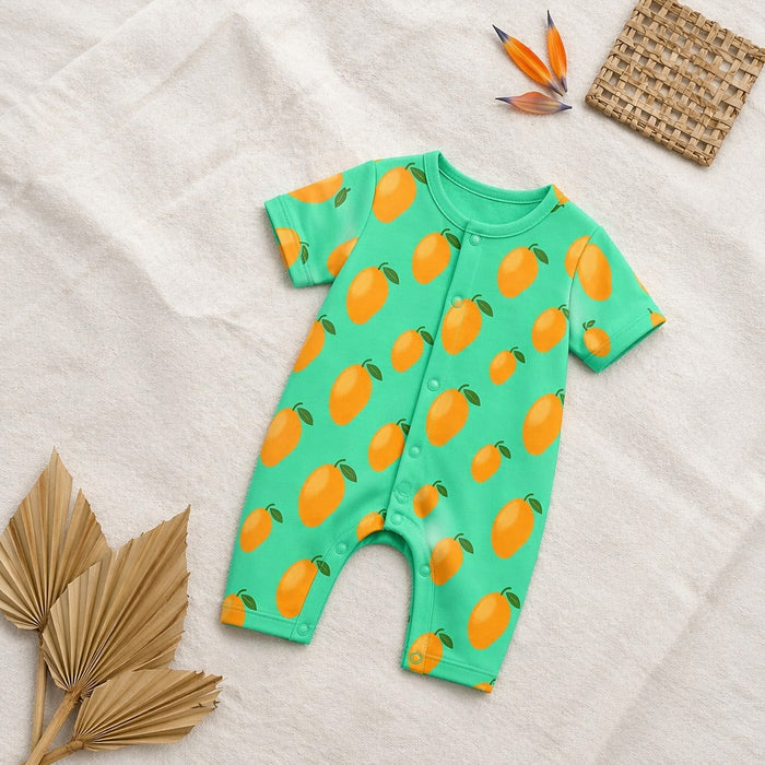 Mimi Baby Romper | Mango Grove | Tropicale | Bamboo-Cotton, 3× Softer, Tagless | 0-24M