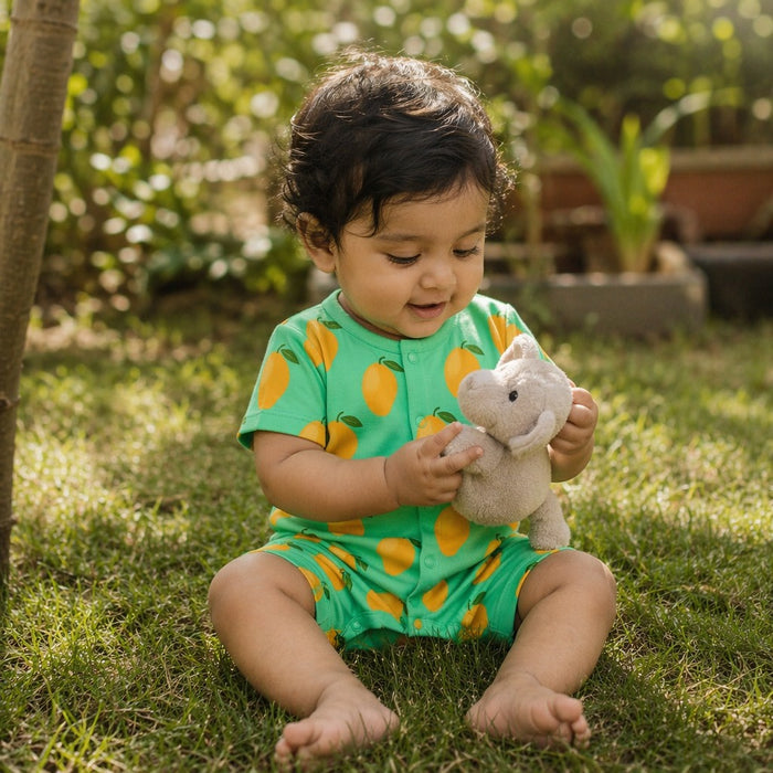 Mimi Baby Romper | Mango Grove | Tropicale | Bamboo-Cotton, 3× Softer, Tagless | 0-24M