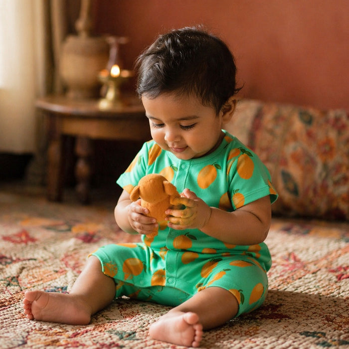 Mimi Baby Romper | Mango Grove | Tropicale | Bamboo-Cotton, 3× Softer, Tagless | 0-24M