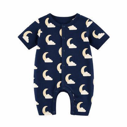 Mimi Baby Romper | Moon + Cloud | Stardust | Bamboo-Cotton, 3× Softer, Tagless | 0-24M