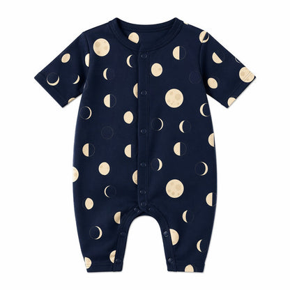 Mimi Baby Romper | Moon Phases | Stardust | Bamboo-Cotton, 3× Softer, Tagless | 0-24M