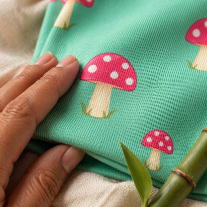 Mimi Baby Romper | Mushroom Magic | Blossom | Bamboo-Cotton, 3× Softer, Tagless | 0-24M