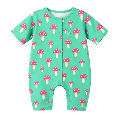 Mimi Baby Romper | Mushroom Magic | Blossom | Bamboo-Cotton, 3× Softer, Tagless | 0-24M