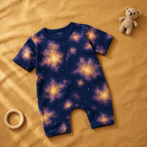 Mimi Baby Romper | Nebula | Stardust | Bamboo-Cotton, 3× Softer, Tagless | 0-24M