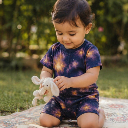 Mimi Baby Romper | Nebula | Stardust | Bamboo-Cotton, 3× Softer, Tagless | 0-24M