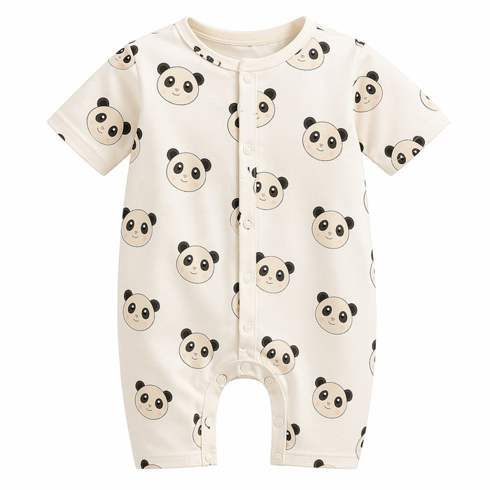 Mimi Baby Romper | Panda Face | Safari Tales | Bamboo-Cotton, 3× Softer, Tagless | 0-24M