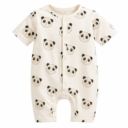 Mimi Baby Romper | Panda Face | Safari Tales | Bamboo-Cotton, 3× Softer, Tagless | 0-24M