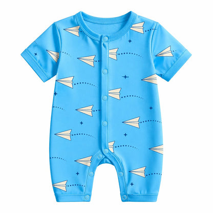 Mimi Baby Romper | Paper Airplane | Little Voyager | Bamboo-Cotton, 3× Softer, Tagless | 0-24M